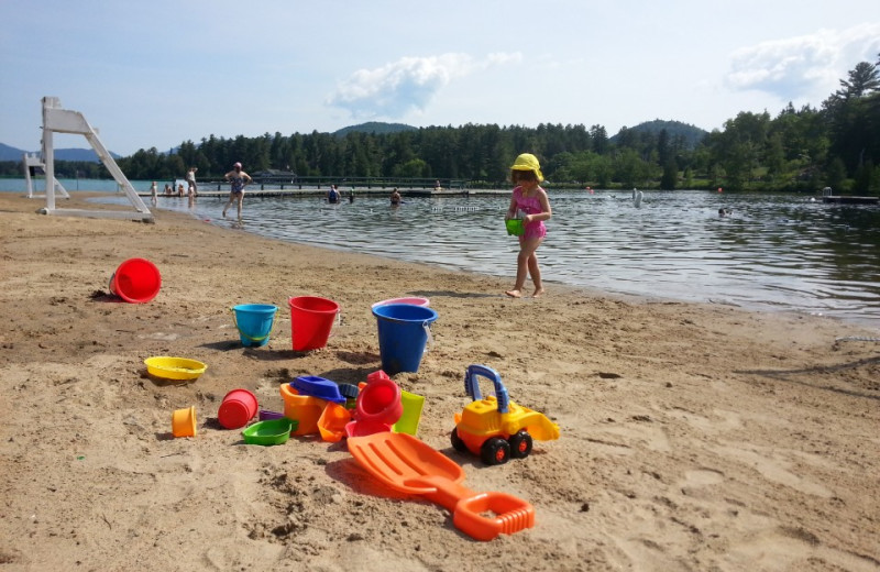 Beach at Gauthier's Saranac Lake Inn.