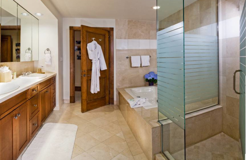 Guest bathroom at East West Resorts Beaver Creek.