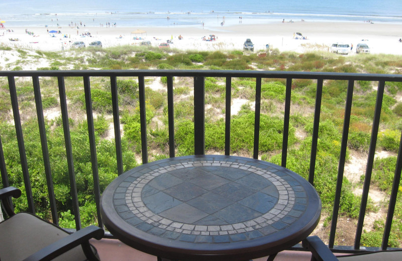 Balcony at Beacher's Lodge Oceanfront Suites.