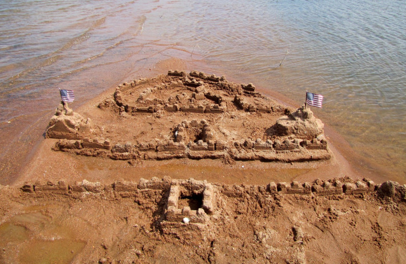 Sand castle at Willow Point Resort.