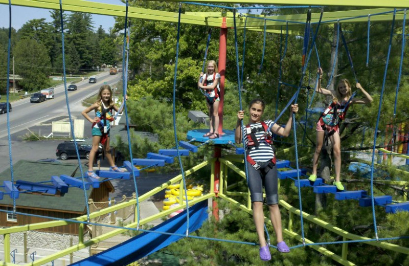 Adventure ropes at Northwoods Lodge.