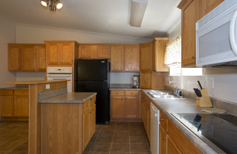 Cabin kitchen at Brady Mountain Resort & Marina.