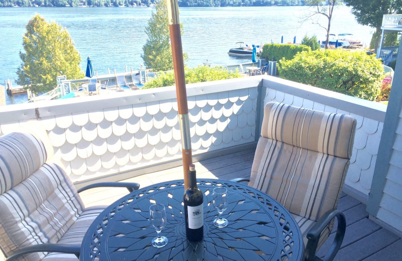 Guest balcony at The Quarters at Lake George.