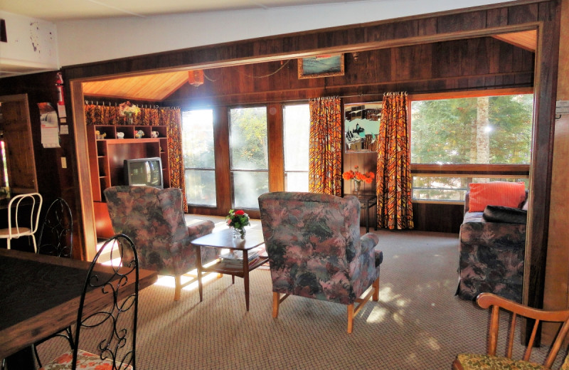 Cabin living room at Gypsy Villa Resort.