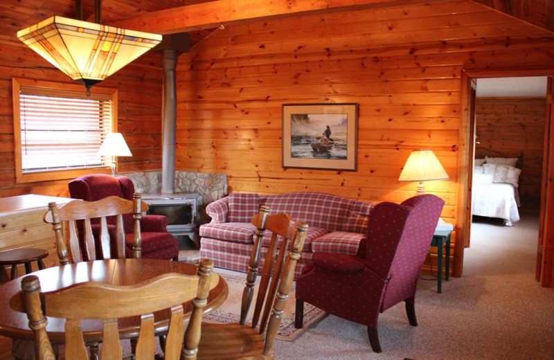 Cabin interior at Teton Valley Lodge.