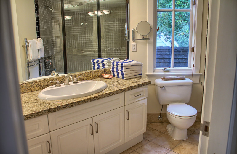 Guest bathroom at Poets Cove Resort & Spa.