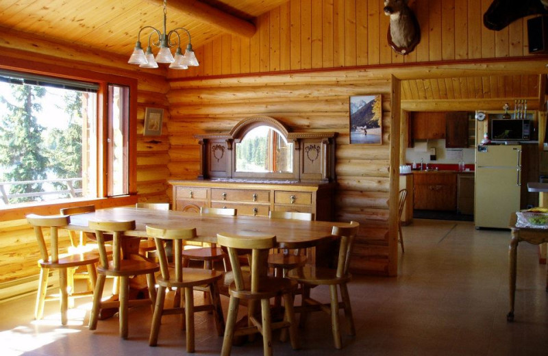 Dining room at Stewart's Lodge.