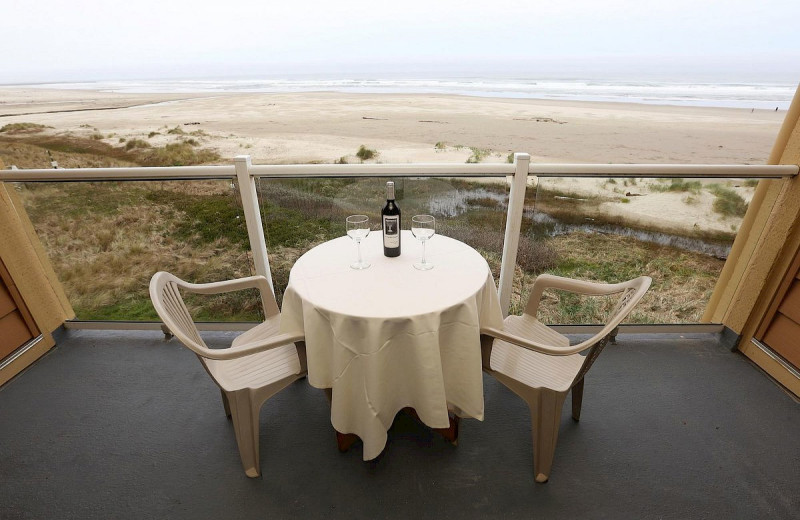 Guest balcony at Driftwood Shores Resort and Conference Center.