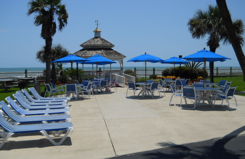 Patio at Coral Sands Oceanfront Resort.