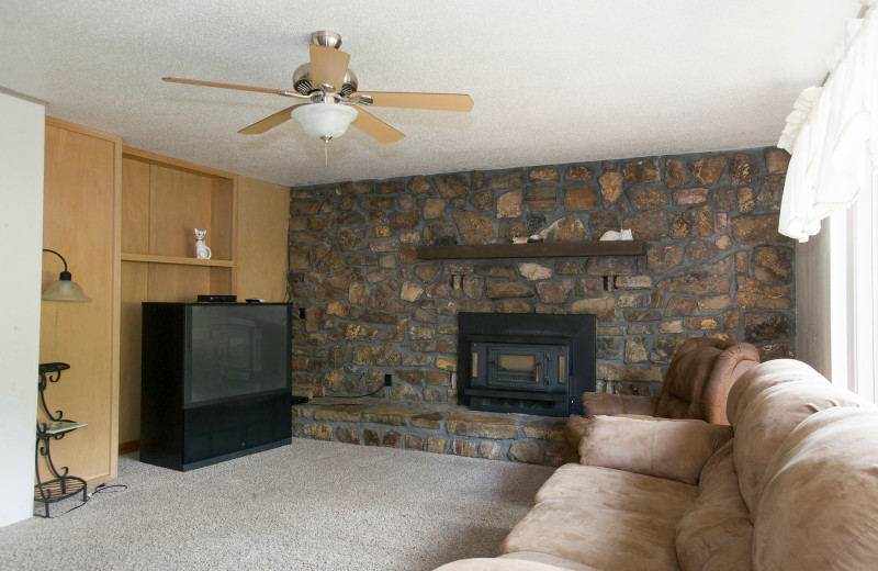 Cabin living room at Brady Mountain Resort & Marina.