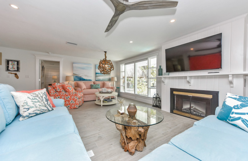 Rental living room at Siesta Key Luxury Rental Properties.