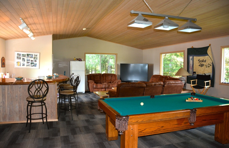 Game room at The Fireweed Lodge.