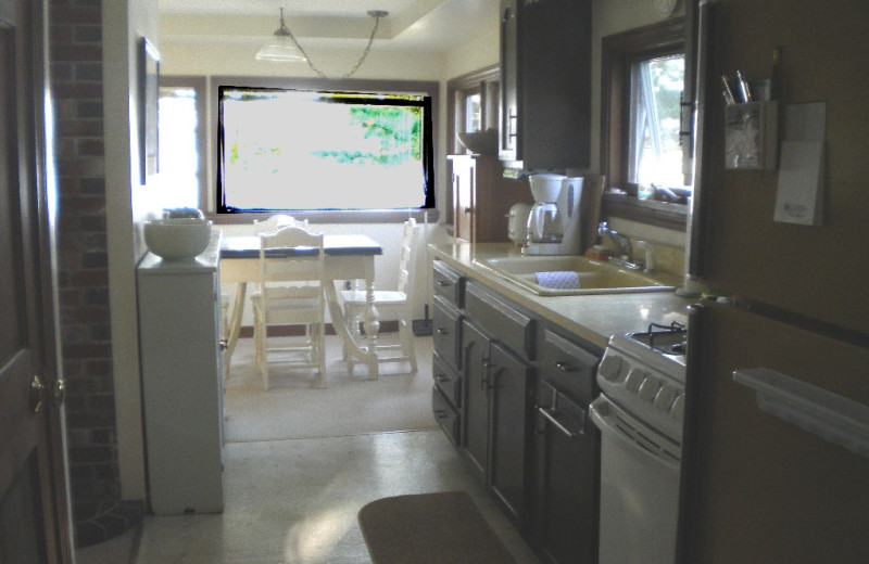 Cottage kitchen at Riverview Lobster Pound Cottages.