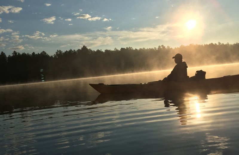 Kayaking at Silv'ry Moon Lodge.