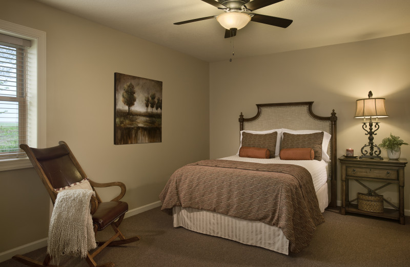 Cabin bedroom at Caryonah Hunting Lodge.