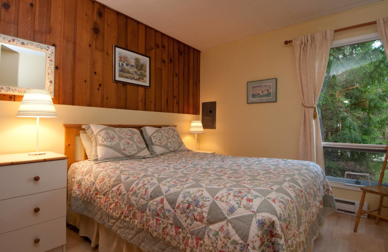 Cottage bedroom at Blue Vista Resort.