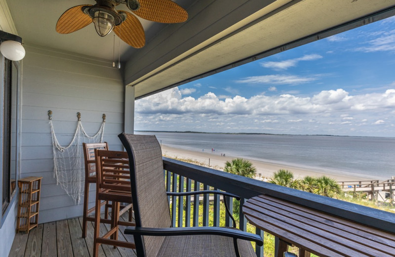 Rental balcony at Tybee Vacation Rentals.