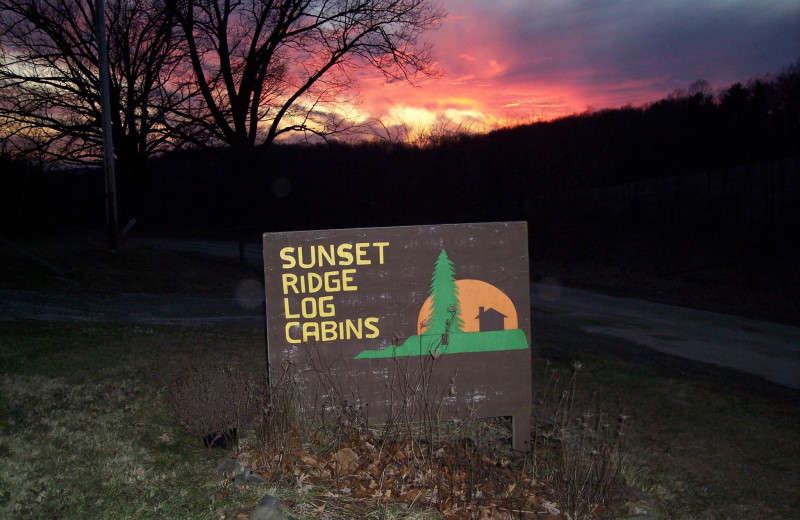 Sunset at Sunset Ridge Log Cabins.