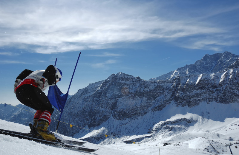 Skiing near Valdoro Mountain Lodge.