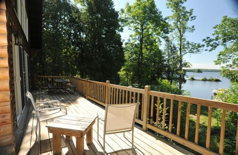 Cabin porch at Glenwood Lodge.