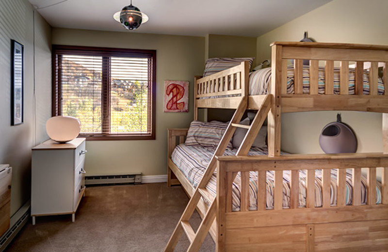 Rental bunk beds at Bear Claw Condominiums.