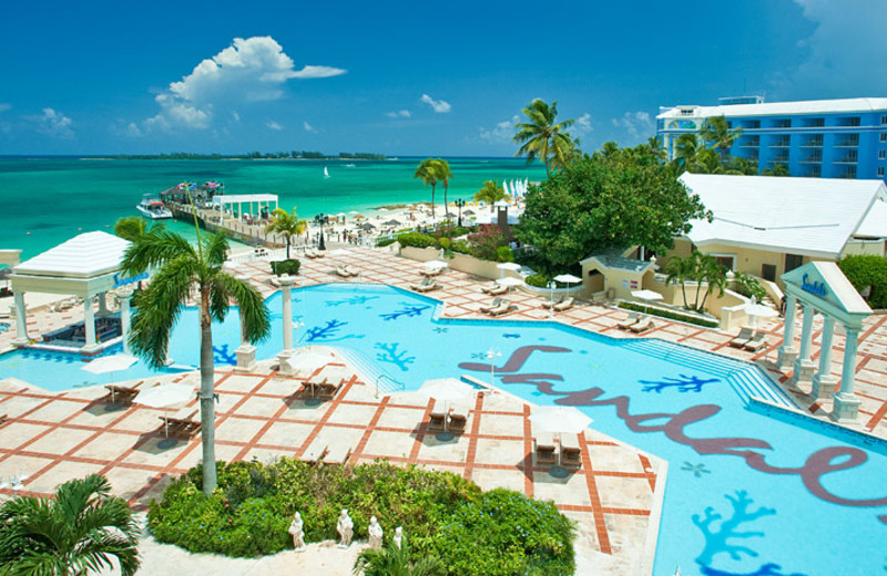 Outdoor pool at Sandals Royal Bahamian Resort and Spa.