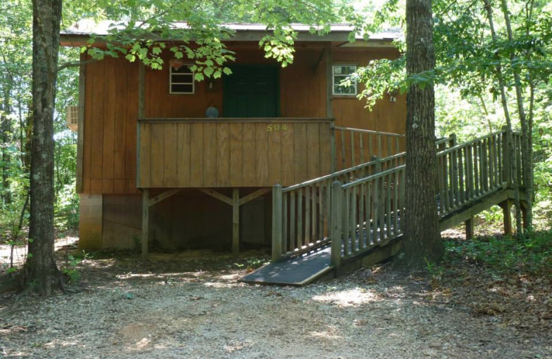 Cabin exterior at Mountain Rest Cabins and Campground.