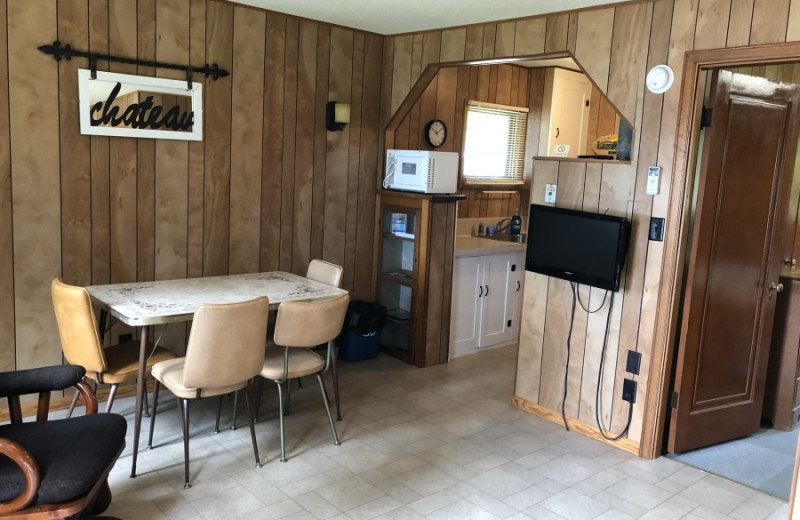 Cabin kitchen at Lakecrest Resort.