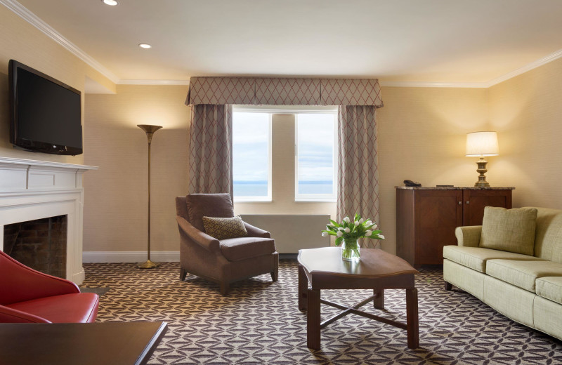 Guest room at Fairmont Le Manoir Richelieu.