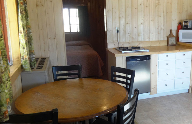 Cabin kitchen at North Shore Lodge & Resort.