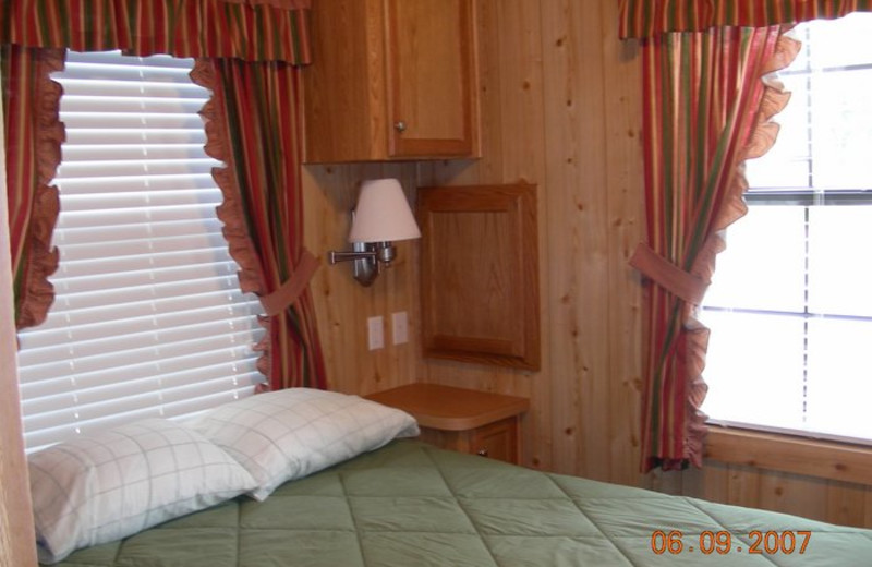 Cabin bedroom at Big Mouth Lodge.
