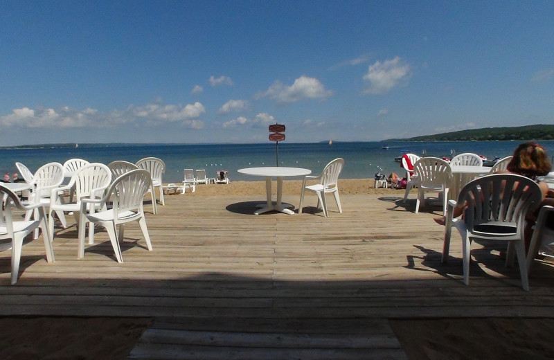 Patio view at Bayshore Resort.