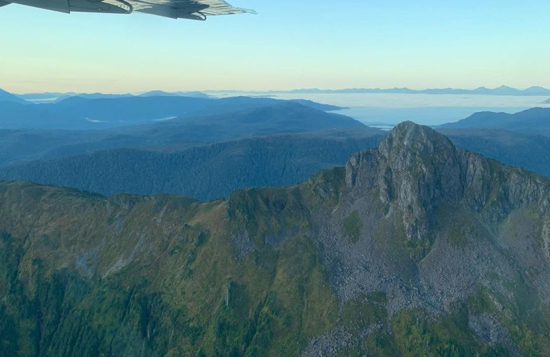 Mountains at Screamin' Reels Lodge.
