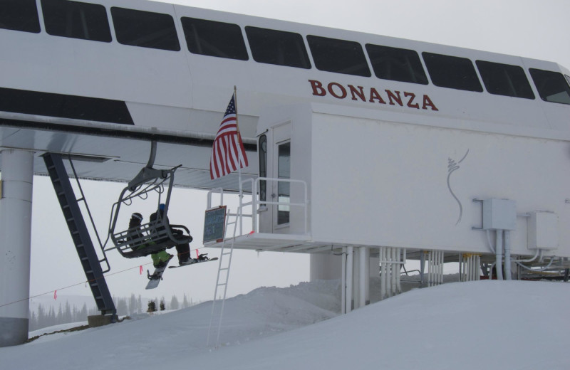 Skiing at Chateau Aprés Lodge.