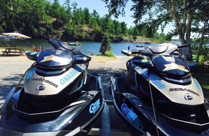 Jet skis at Pleasant Cove Resort.