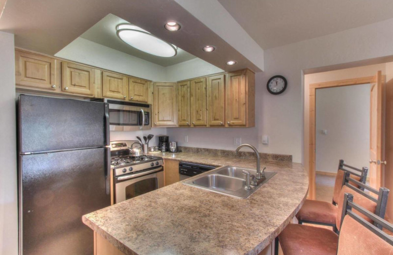 Guest kitchen at Lodge by the Blue.