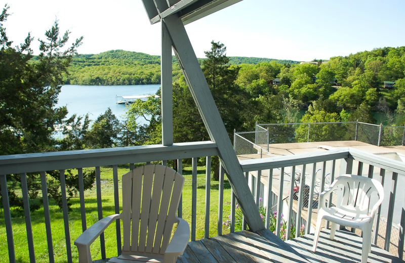 Cabin deck at Alpine Lodge Resort.