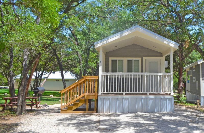 Cottage exterior at Yogi Bear's Jellystone Park™ Camp-Resort Hill Country.