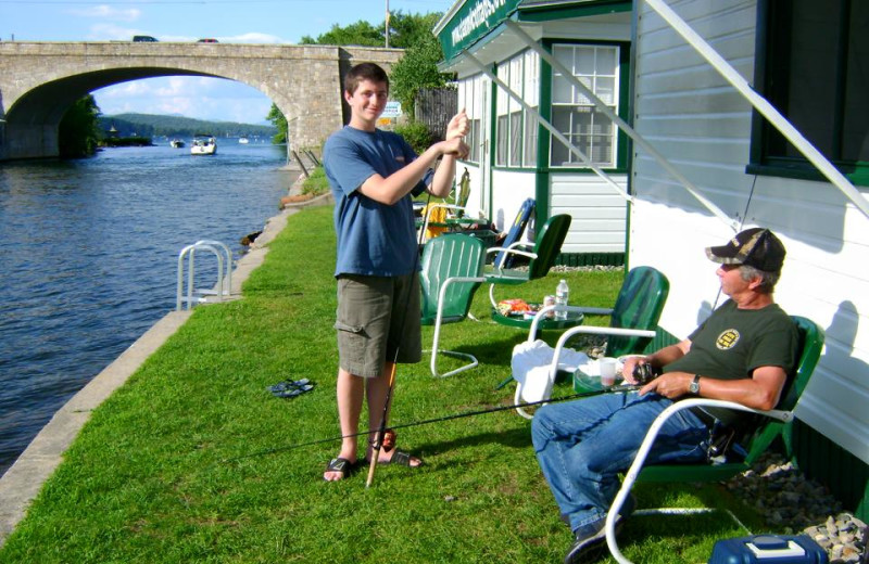 Fishing at Channel Waterfront Cottages.