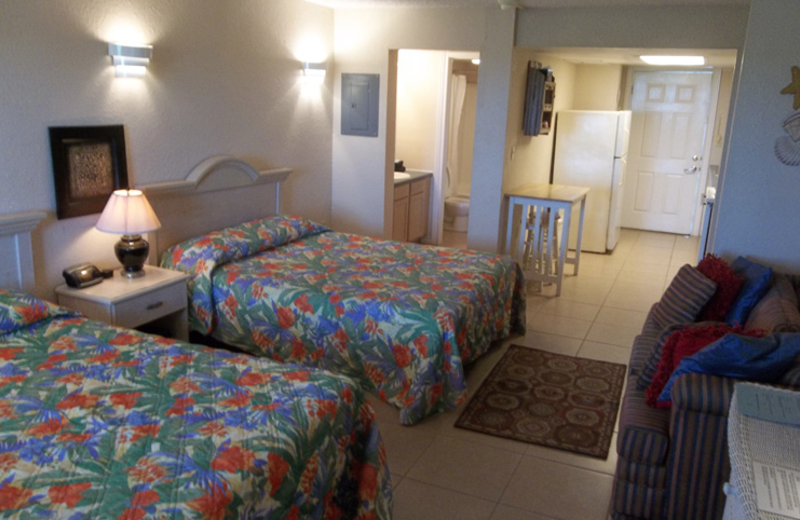 Guest suite at the Sea Breeze Suites Port Aransas.