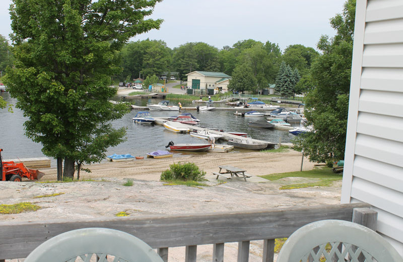 Balcony view at Hall's Housekeeping Cottages.