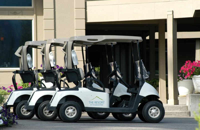 Golf carts at The Resort at the Mountain.