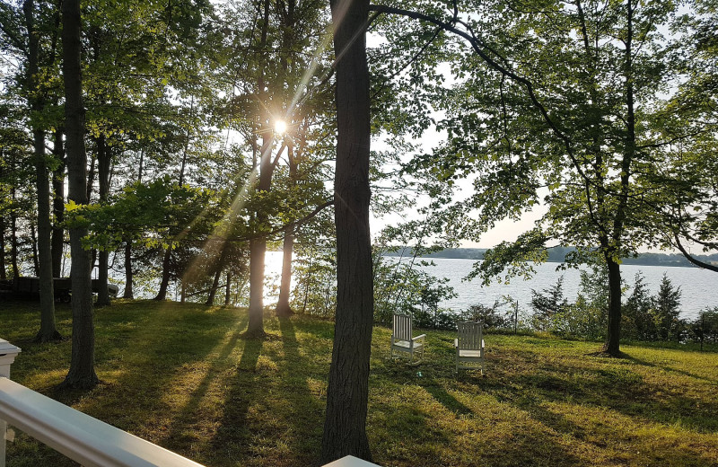 Cottage lake view at Sandbanks Summer Village Cottage Resort.