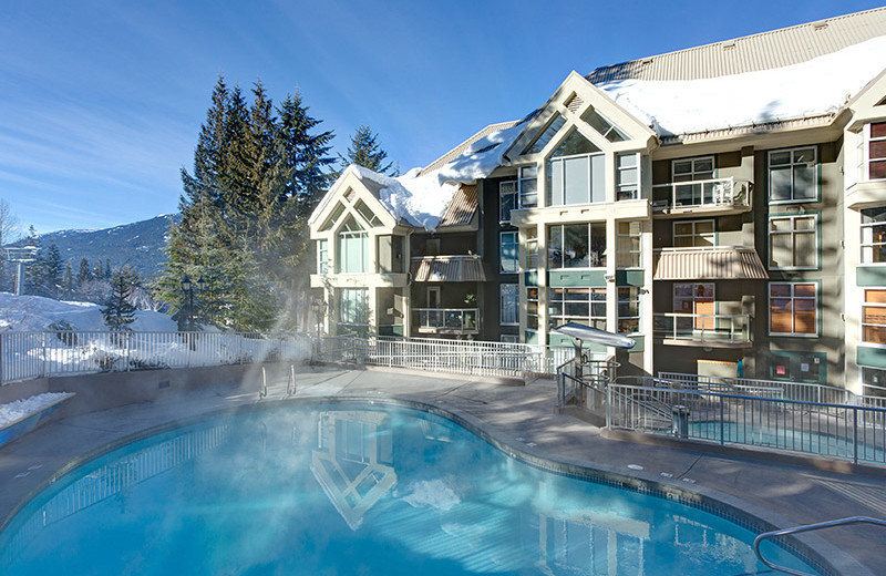 Outdoor pool at Woodrun Lodge.