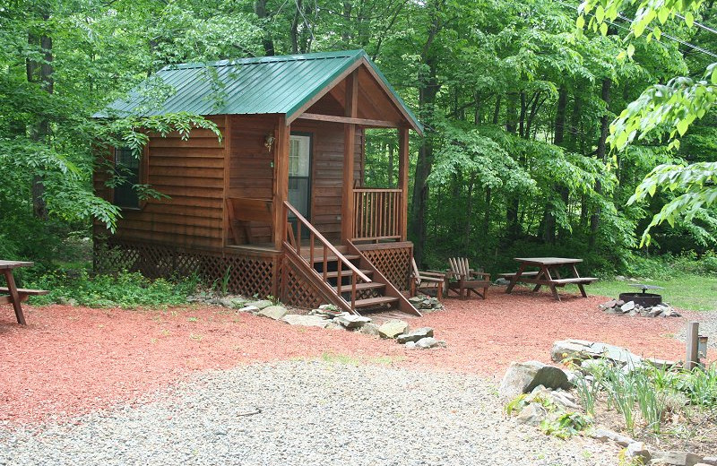 Cabin exterior at Hemlock Campground & Cottages.