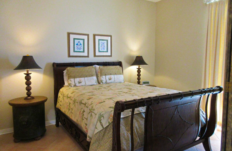 Rental bedroom at Beachfront Rentals.