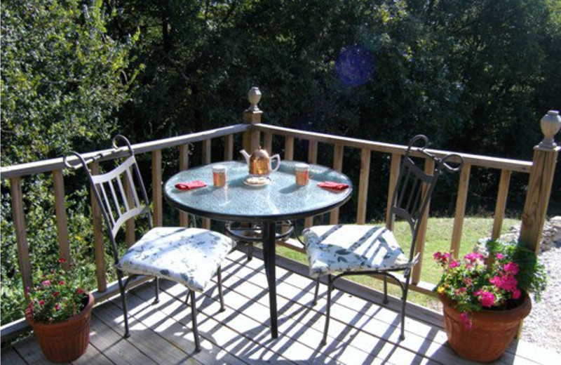 Balcony at Elm Creek Manor.