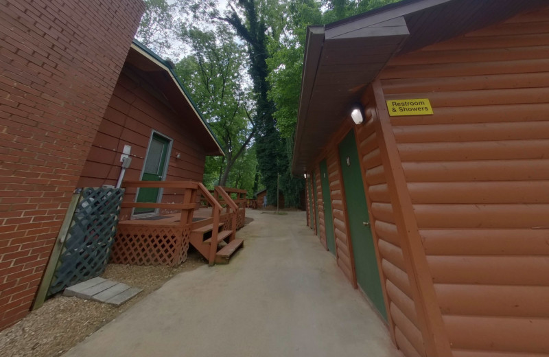 Public shows and restrooms at Copper John's Resort.