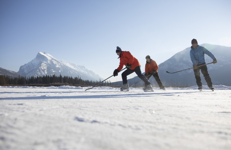 Ice hockey at Hidden Ridge Resort.