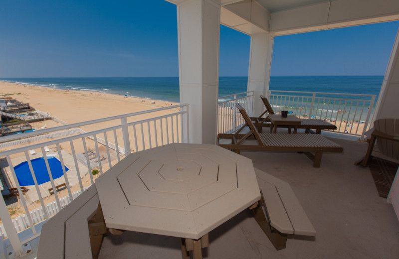 Rental balcony at Sanctuary Vacation Rentals at Sandbridge.